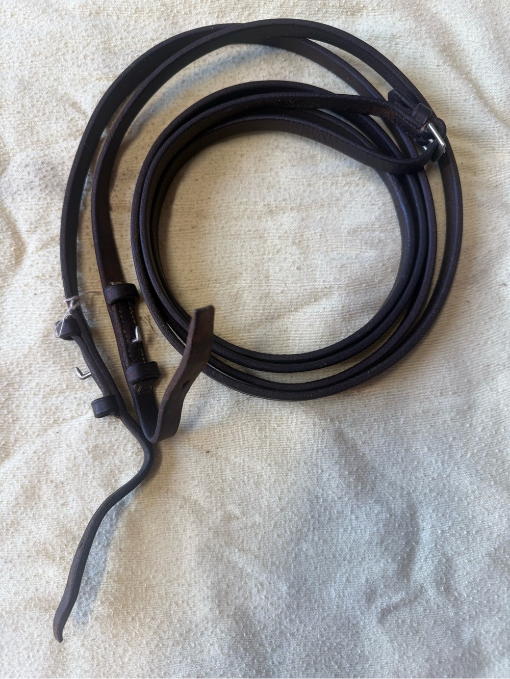 57” dark brown curb reins